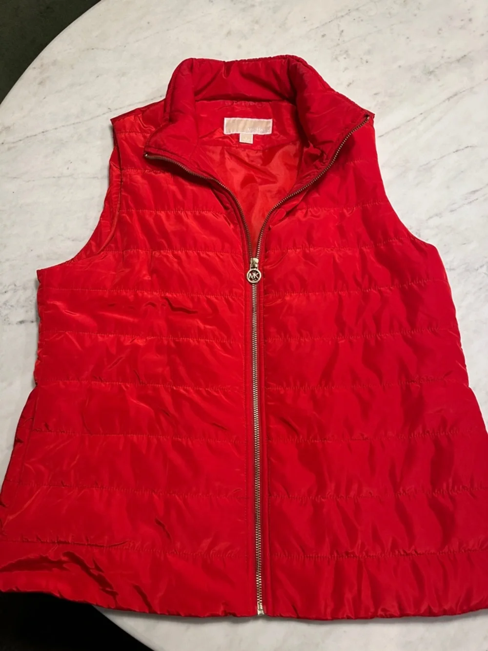 Michael Kors Red Quilted Puffer Vest - Women's Size Large - Picture 5 of 10